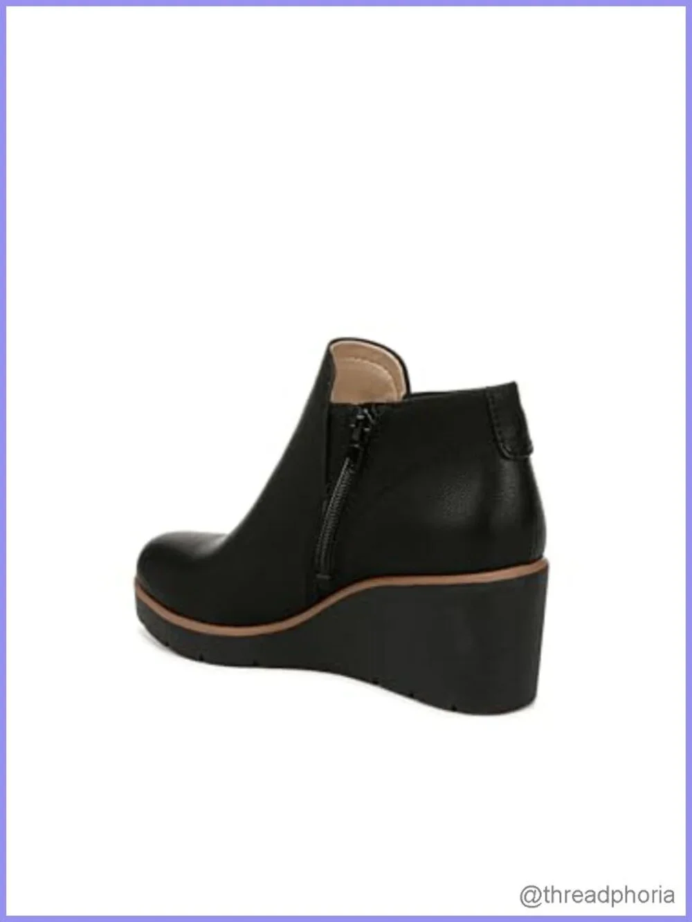 Water-Repellent Faux Wedge Ankle Bootie Round Toe Side Zip Women's Shoe